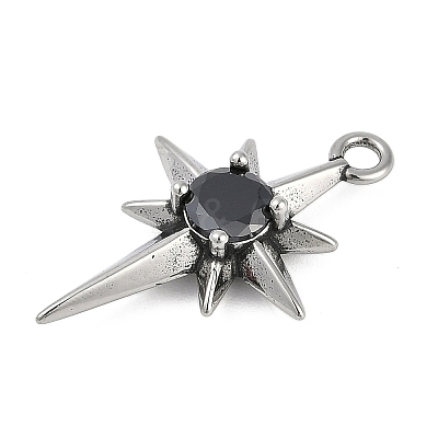 316 Surgical Stainless Steel Micro Pave Cubic Zirconia Pendants LS-STAS-G349-01AS-01-1