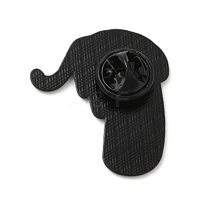Black Cat with Cup Alloy Enamel Brooch JEWB-E022-04EB-04-1