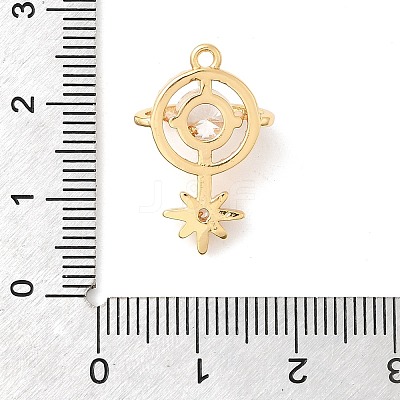 Brass Micro Pave Clear Cubic Zirconia Pendants KK-F916-20G-1