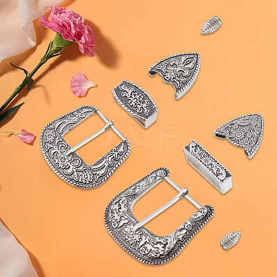 2Pcs 2 Styles Belt Alloy Buckle Sets FIND-GF0008-77-1