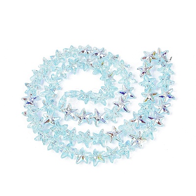 Electroplate Transparent Glass Beads Strands LS-EGLA-Q136-01A-08-1
