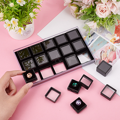 15Pcs Mini Square Acrylic Glass Window Boxes Sets CON-WH0088-43A-1