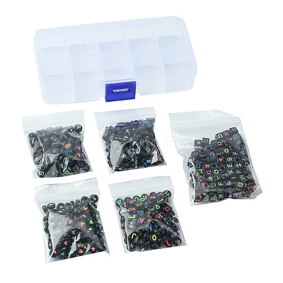 500Pcs 5 Styles Opaque Acrylic Beads MACR-YW0002-44-1