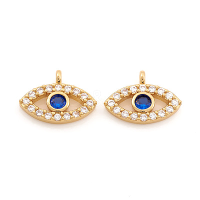 Brass Micro Pave Cubic Zirconia Charms ZIRC-G169-07G-1