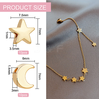 20Pcs 2 Style Brass Beads KK-BC0010-42-1