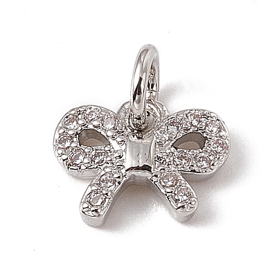 Brass Micro Pave Cubic Zirconia Pendants ZIRC-F132-86P-1