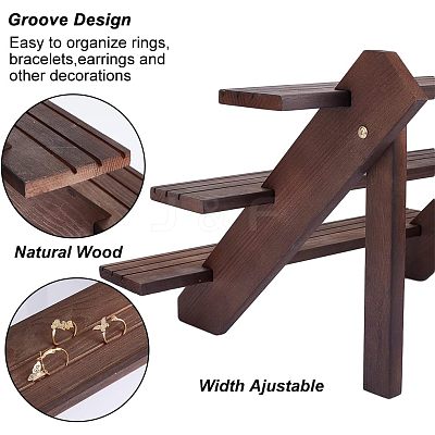 DIY 3 Tier Wooden Display Riser Kit ODIS-WH0029-25B-1