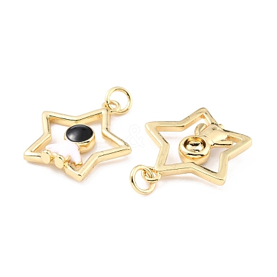 Brass Enamel Pendants KK-K250-29G-1