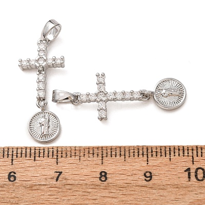 Religion Brass Pave Clear Cubic Zirconia Pendants CU-CBA40F6-01P-1