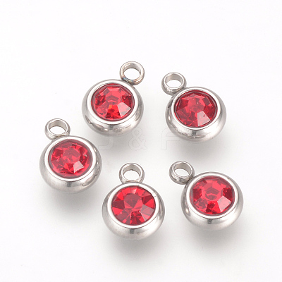 201 Stainless Steel Rhinestone Charms X-STAS-S068-M-1