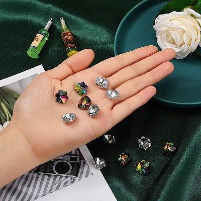 40Pcs 4 style Electroplated Glass Pendants EGLA-YW0001-12-1