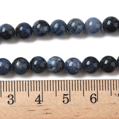 Natural Grade AA Dumortierite Quartz Round Bead Strands G-P075-43-6mm-1