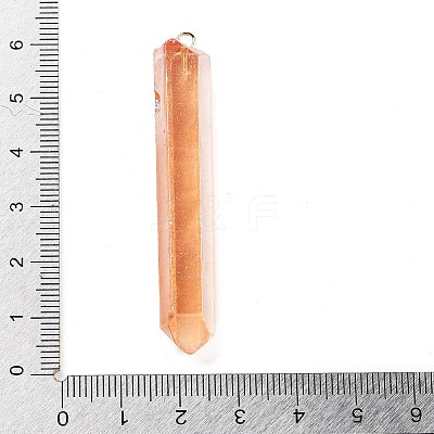 Electroplated Natural Quartz Pendants G-P315-B01-12G-1