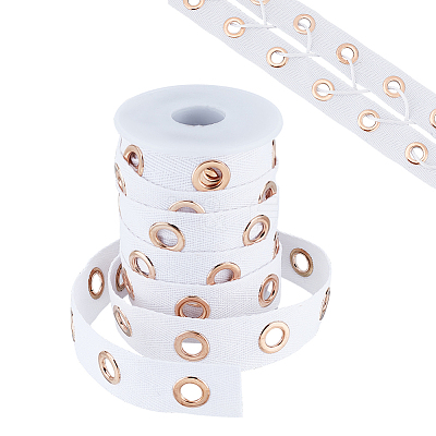 10 Yards Cotton Ribbons with Brass Eyelet Rings OCOR-PH0002-18B-1