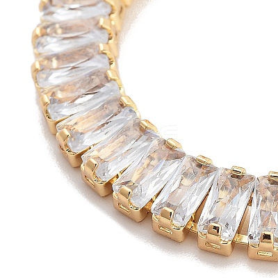 Brass Pave Clear Cubic Zirconia Rectangle Link Bracelets BJEW-B094-11B-G-1