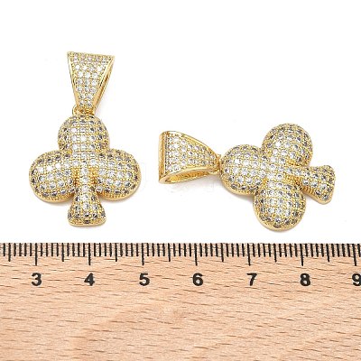 Brass Micro Pave Cubic Zirconia Pendants KK-P345-17G-06-1