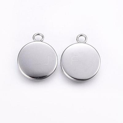 Tarnish Resistant 304 Stainless Steel Pendant Cabochon Settings STAS-T008-128-1