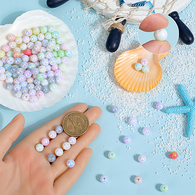 10 Colors Opaque Acrylic Beads SACR-SC0001-41-1