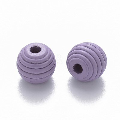 Painted Natural Wood Beehive Beads WOOD-Q040-019B-A04-1