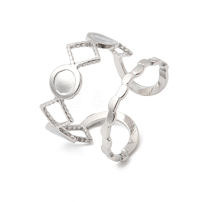 304 Stainless Steel Ring Components RJEW-P188-01C-P-1