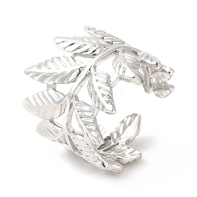 Non-Tarnish 201 Stainless Steel Open Cuff Ring RJEW-E063-53P-1