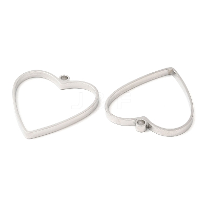 Non-Tarnish 304 Stainless Steel Open Back Bezel Heart Pendants LS-STAS-Z040-03P-1
