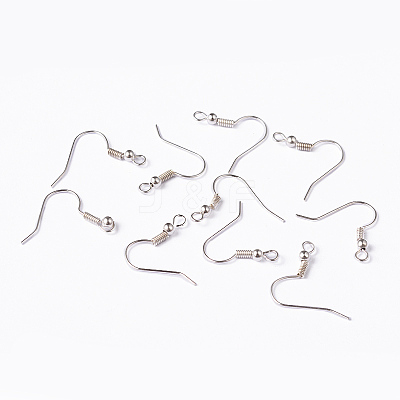 Silver Color Plated Brass Earring Hooks X-EC135Y-S-1
