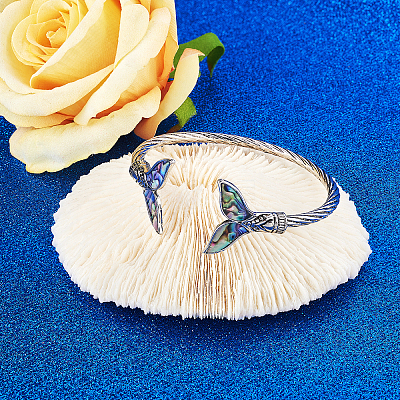 Mermaid Tail Alloy Enamel Cuff Bangle JB744A-1