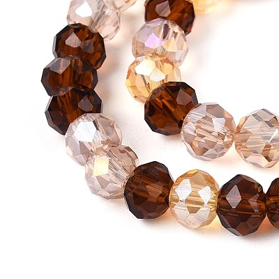 Electroplate Transparent Glass Beads Strands EGLA-N022-08A-A01-1