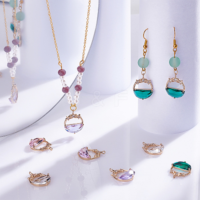 16Pcs 4 Colors Glass Pendants GLAA-GA0001-32-1