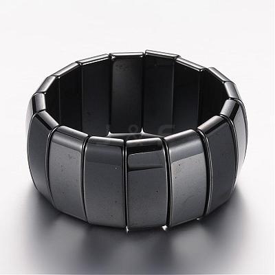 Magnetic Hematite Stretch Bracelets BJEW-D426-02-1