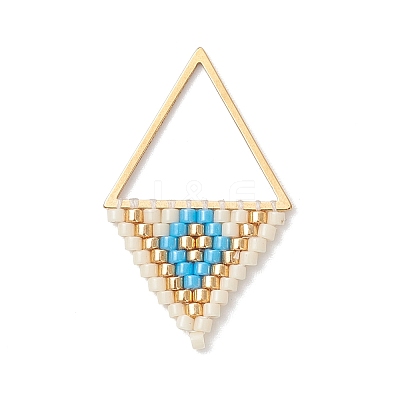 MIYUKI Glass Seed Beaded Rhombus Pendants PALLOY-MZ01127-1