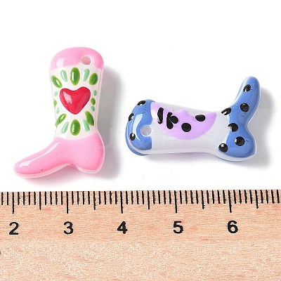 Painted Glass Beads Enamel Beads X1-BLOW-D300-01A-1