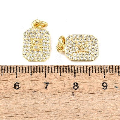 Brass Micro Pave Cubic Zirconia Pendants KK-C160-01G-1