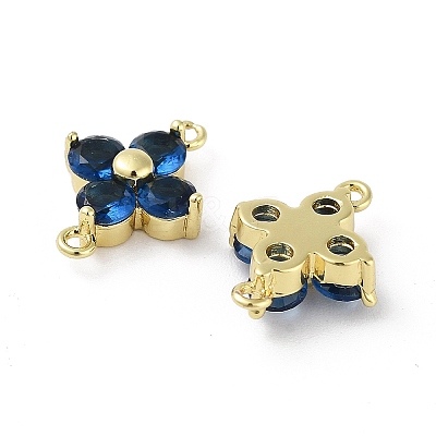 Rack Plating Brass Pave Cubic Zirconia Connector Charms KK-H474-20G-03-1