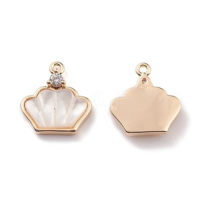 Natural Freshwater Shell Crown Charms BSHE-E028-08KCG-1