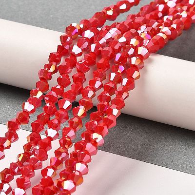 Opaque Solid Color Electroplate Glass Beads Strands X1-GLAA-F029-P4mm-A02-1