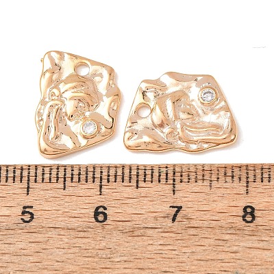 Brass Micro Pave Clear Cubic Zirconia Pendants CU-CBAD58F-02G-1