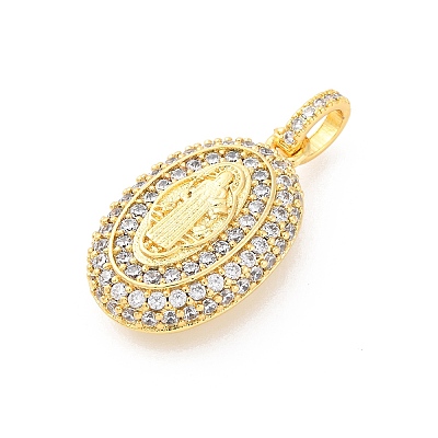 Brass Micro Pave Cubic Zirconia European Dangle Charms KK-D325-36G-1