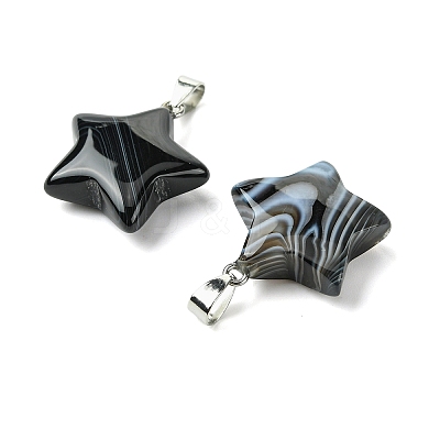 Natural Banded Agate Pendants GG-K002-10Q-1
