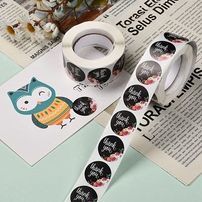 1 Inch Thank You Roll Stickers X-DIY-E023-07M-1
