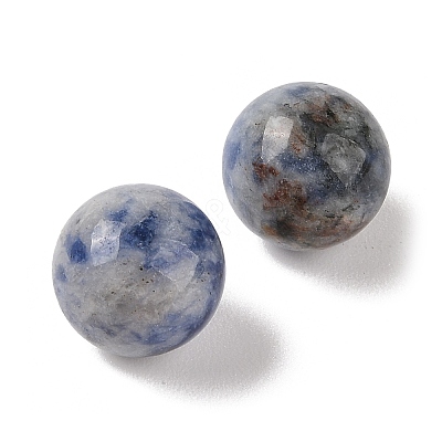 Natural Blue Spot Jasper No Hole Sphere Beads G-K353-04B-14-1