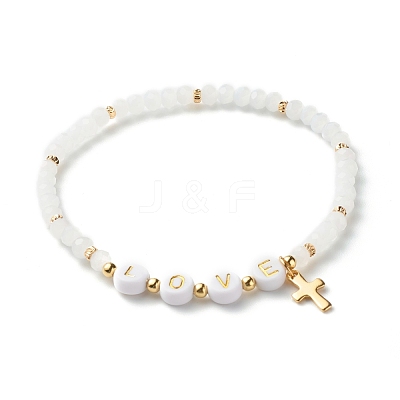 Glass Beads Stretch Bracelets BJEW-JB06577-02-1