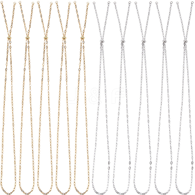 10Pcs 2 Colors 2.5MM 304 Stainless Steel Paperclip Chain Slider Necklace Making STAS-SC0021-16-1