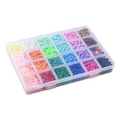 24 Colors Opaque Acrylic Beads MACR-YW0002-95-1