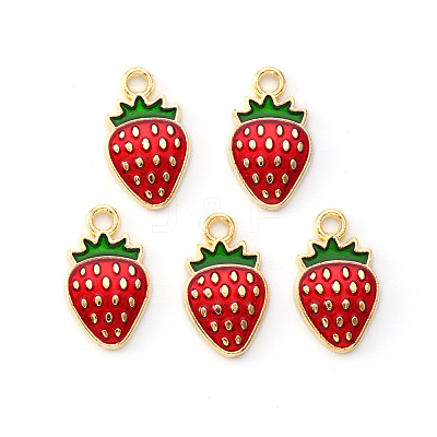 Light Gold Plated Alloy Enamel Pendants X-ENAM-R136-20B-1