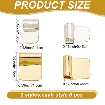 16Pcs 2 Styles Rack Plating Brass Glue-on Flat Pad Bails KK-AR0004-15-1