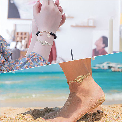 40Pcs 2 Colors Alloy Cable Chain Bracelets Set with Toggle Clasps BJEW-GL0001-10-1