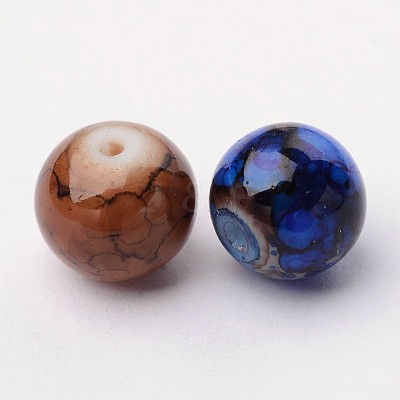 Mixed Style & Mixed Color Round Spray Painted Glass Beads DGLA-X0003-8mm-1
