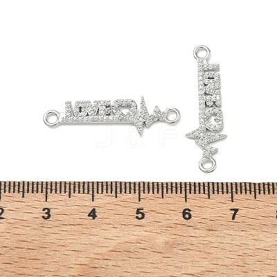 SHEGRACE Brass Micro Pave Clear Cubic Zirconia Connector Charms XGRQ3D373-494P-1
